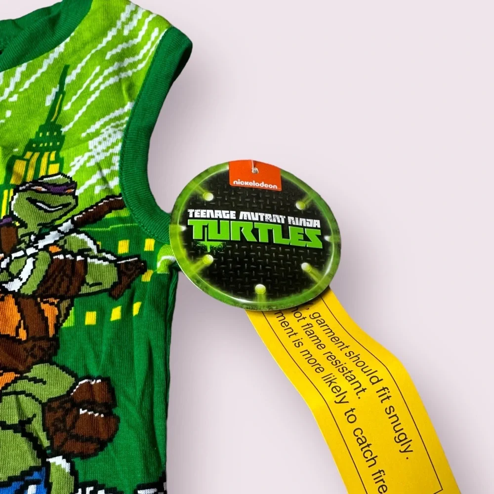 NWT Boys Nickelodeon Teenage Mutant Ninja Turtles Two Piece Shorts Tank Pajamas